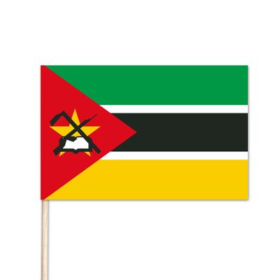 Mozambique World Stick Flag - 4" x 6" - Endura-Gloss Cotton